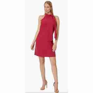 Vince Camuto Red Tie Neck A-line Dress Size 10